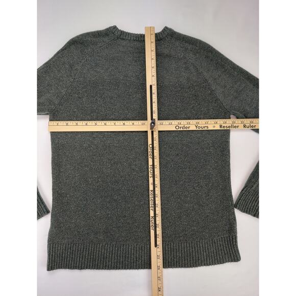 Smart Wool Ripple Ridge Ribbed Mens Green Wool Blend Pullover Soft Sweater Sz M - Picture 10 of 10